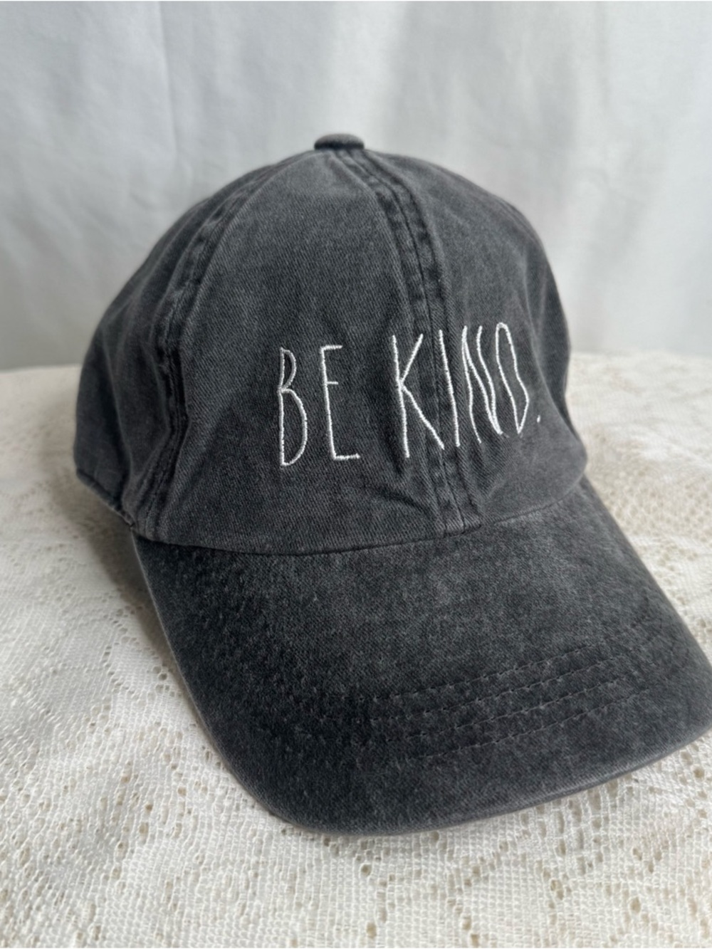 Rae Dunn “Be Kind” Gray Distressed Baseball Cap Adjustable Women’s Hat